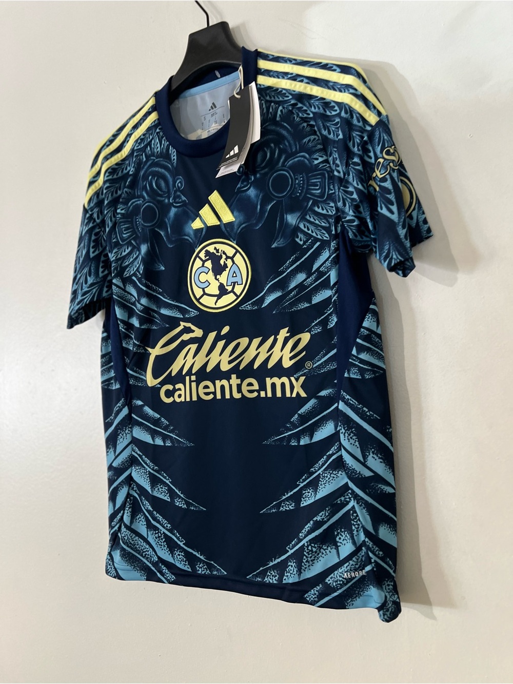 adidas Navy and Yellow Club América Graphic Soccer Jersey